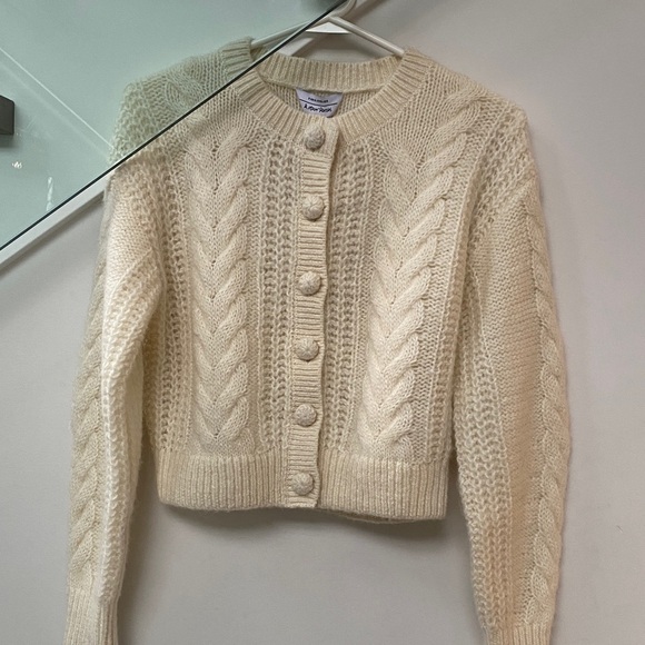 & Other Stories Sweaters - & Other Stories Cream Cable Knit Cardigan XS
